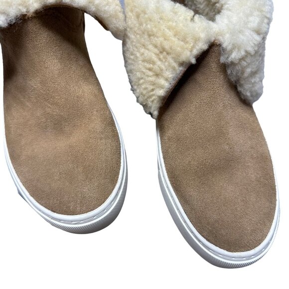 UGG Lynus High-Top Platform Sneaker Size 5 Boots in Cognac Tan Suede 1123692 - Picture 4 of 10